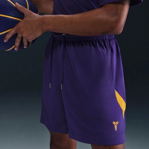 Nike Kobe Basketball 6" Dri-Fit Shorts $45 in Lakers Colorway HJ8103-547 - Picture 7 of 10